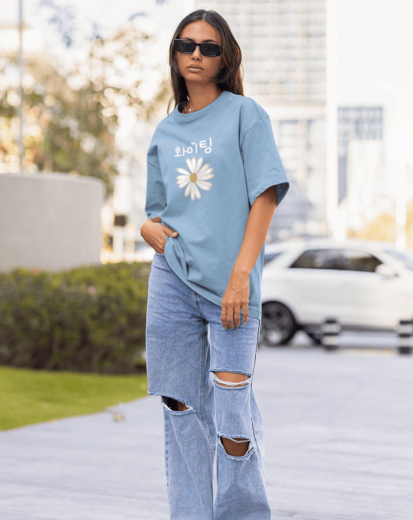 Jeans Long T Shirt Style Women Korean Cute Oversized Tee Shirts