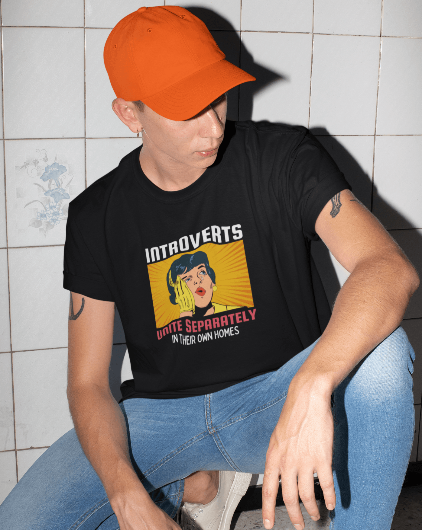 Introverts Unite Separately T-shirt - Koral Dusk