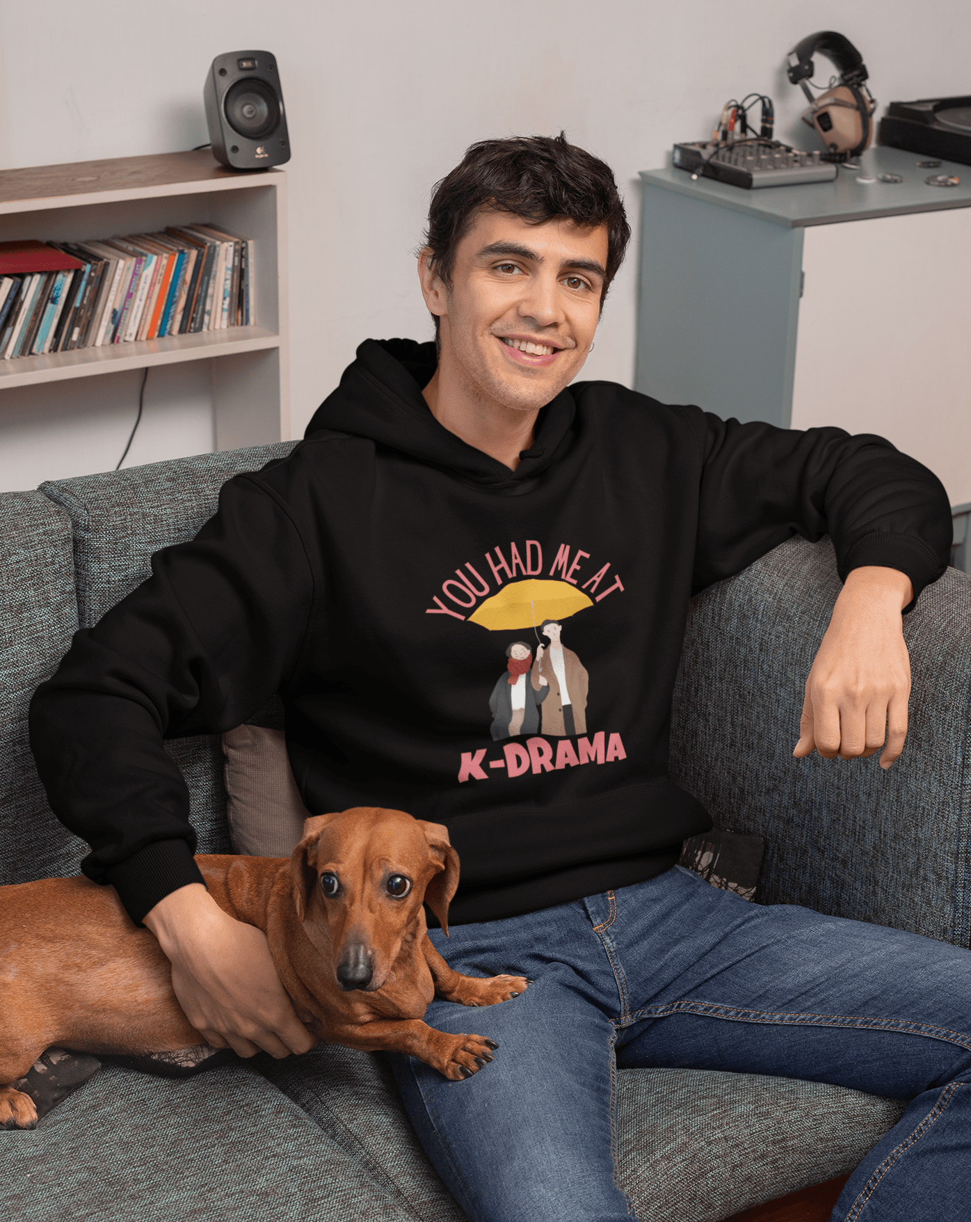 You Had Me At K-drama Hoodie - Koral Dusk