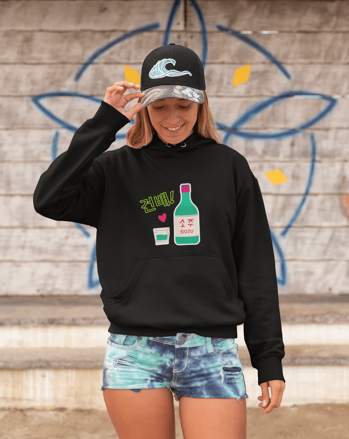 Soju Hangul Hoodie - Koral Dusk