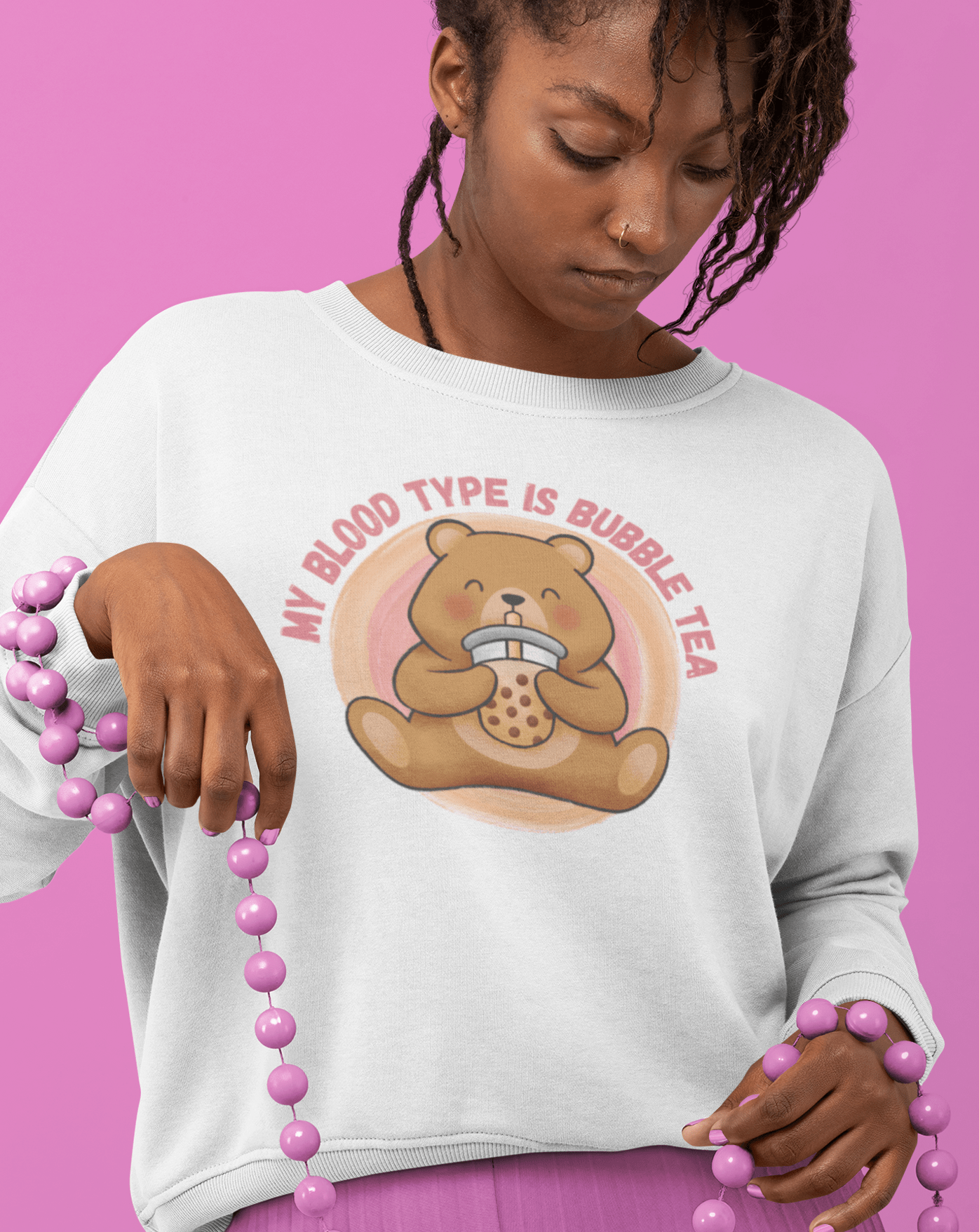 Bubble Tea Swetashirt - Koral Dusk