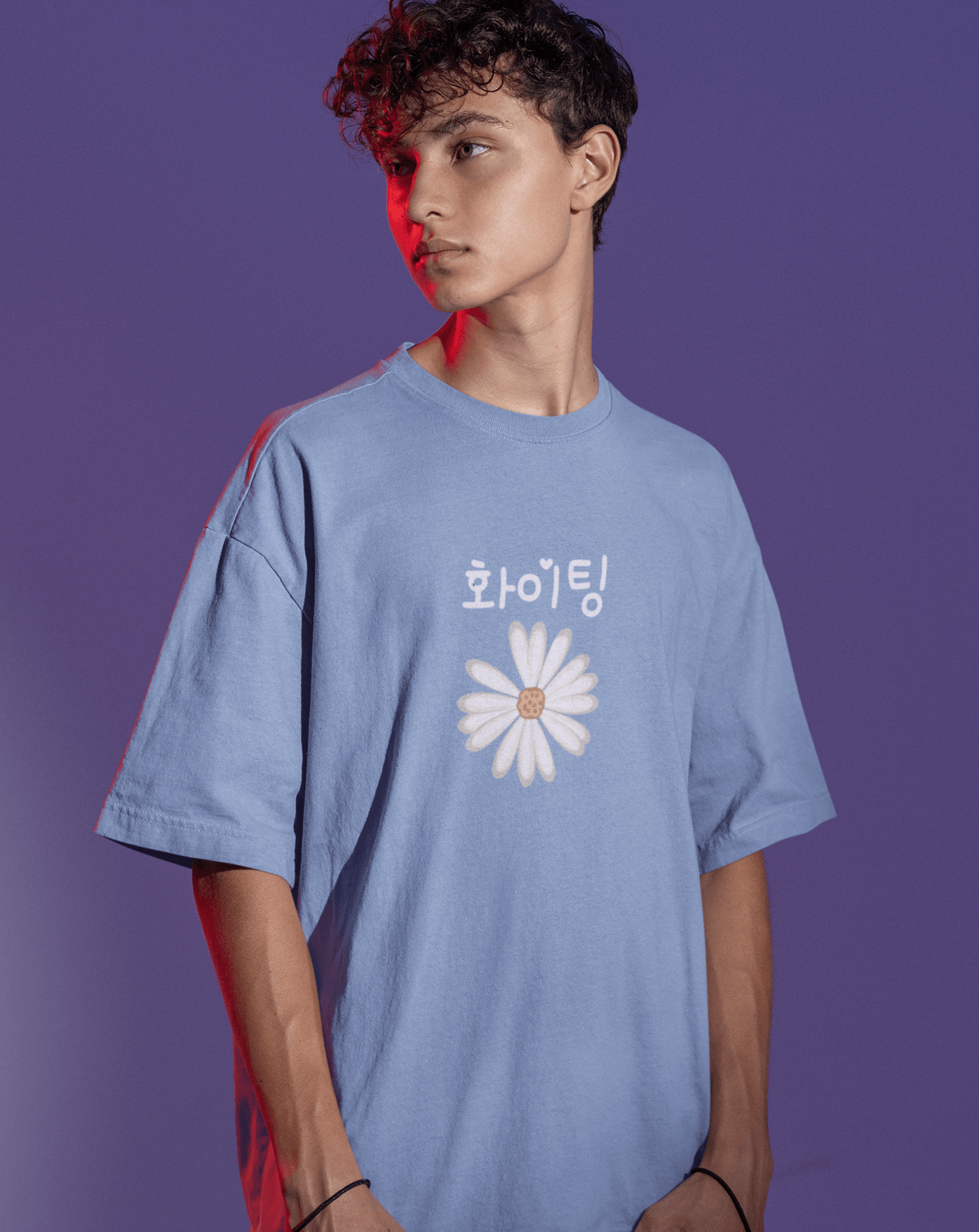 Floral Hwaiting Oversized Tee - Koral Dusk